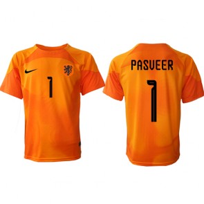 Netherlands Remko Pasveer #1 Goalkeeper Replica Away Stadium Shirt World Cup 2022 Short Sleeve